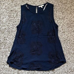 Navy Sleeveless Blouse
